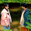 Hotaro and Rinne looking at each other.